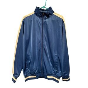Original Deluxe Supply Mens Retro Striped Blue Lightweight Jacket‎ Size Medium